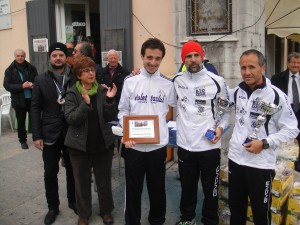 Marathon 2014 il podio della maratona da sinistra Chiara Ottaviano con Sestito, Azzollini e Taranto
