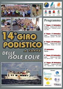 Locandina XIV GIRO PODISTICO A TAPPE DELLE ISOLE EOLIE