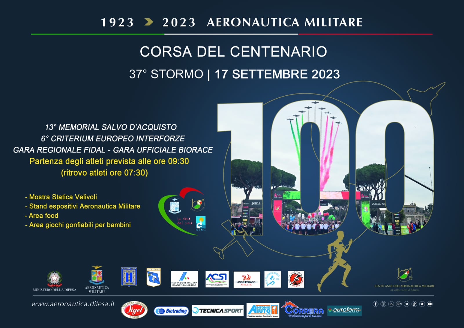 Il Memorial “Salvo D'Acquisto” e il “Criterium Interforze” per celebrare i  100 anni dell'Aeronautica Militare - Sicilia Running, il podismo in  Siciliae non solo